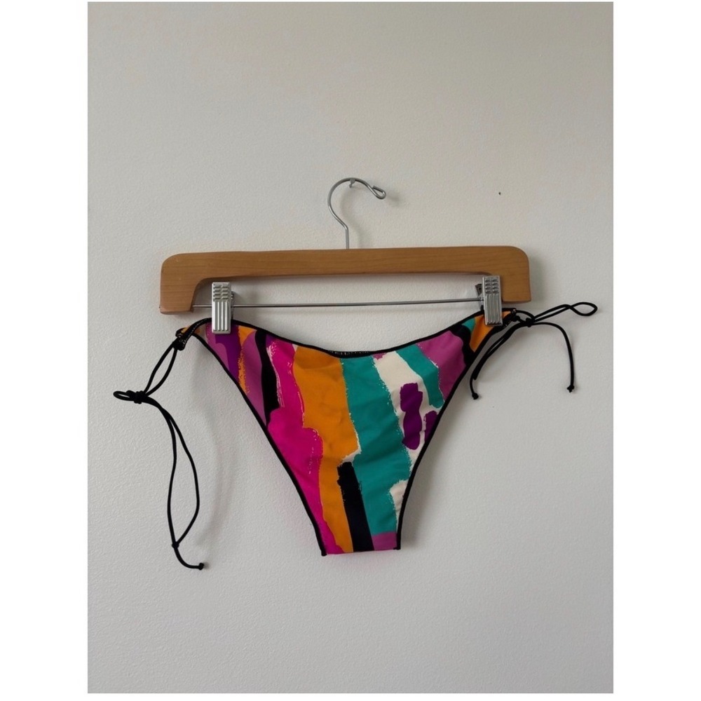 Vanessa Mooney The Aubrey Tie Bikini Bottom – Abstract Multi-Color – Size M - Picture 2 of 4